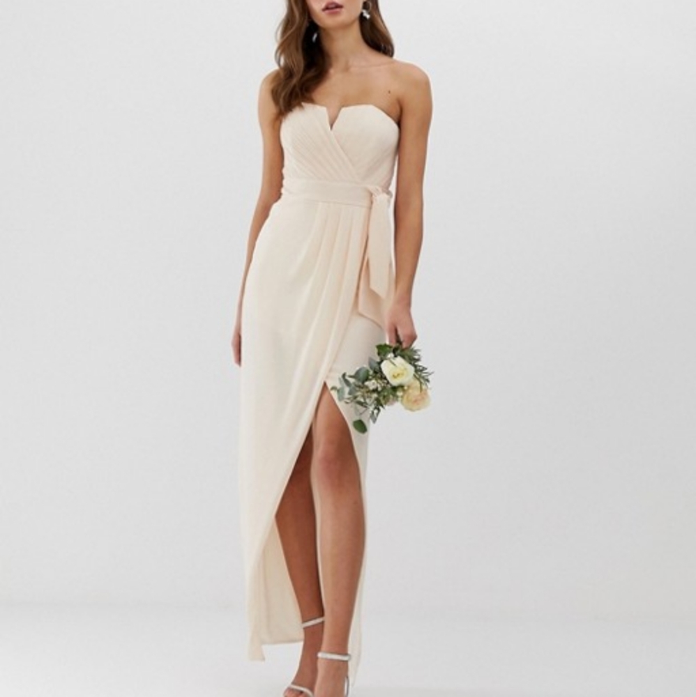 TFNC London strapless chiffon dress
